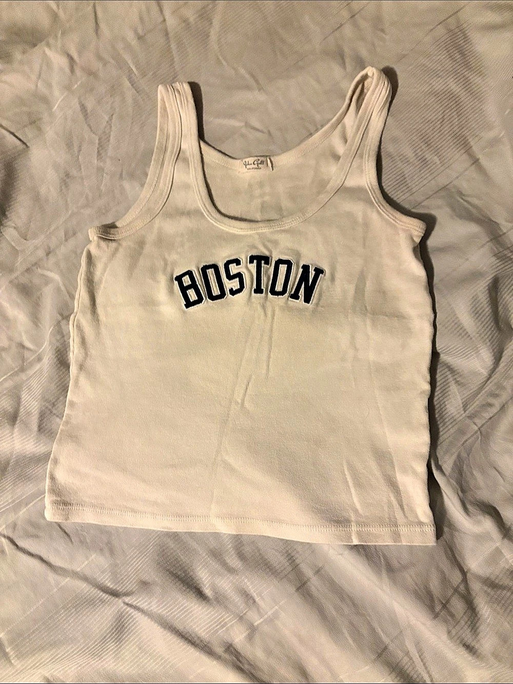 John Galt Boston Embroidered Tank Top in Cream